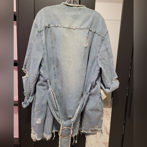 Highway Jeans Light Blue Denim Distressed Jacket - Picture 2 of 3